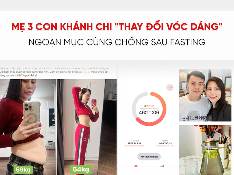 Mẹ 3 con Khánh Chi “thay đổi vóc dáng” ngoạn mục cùng chồng sau Fasting