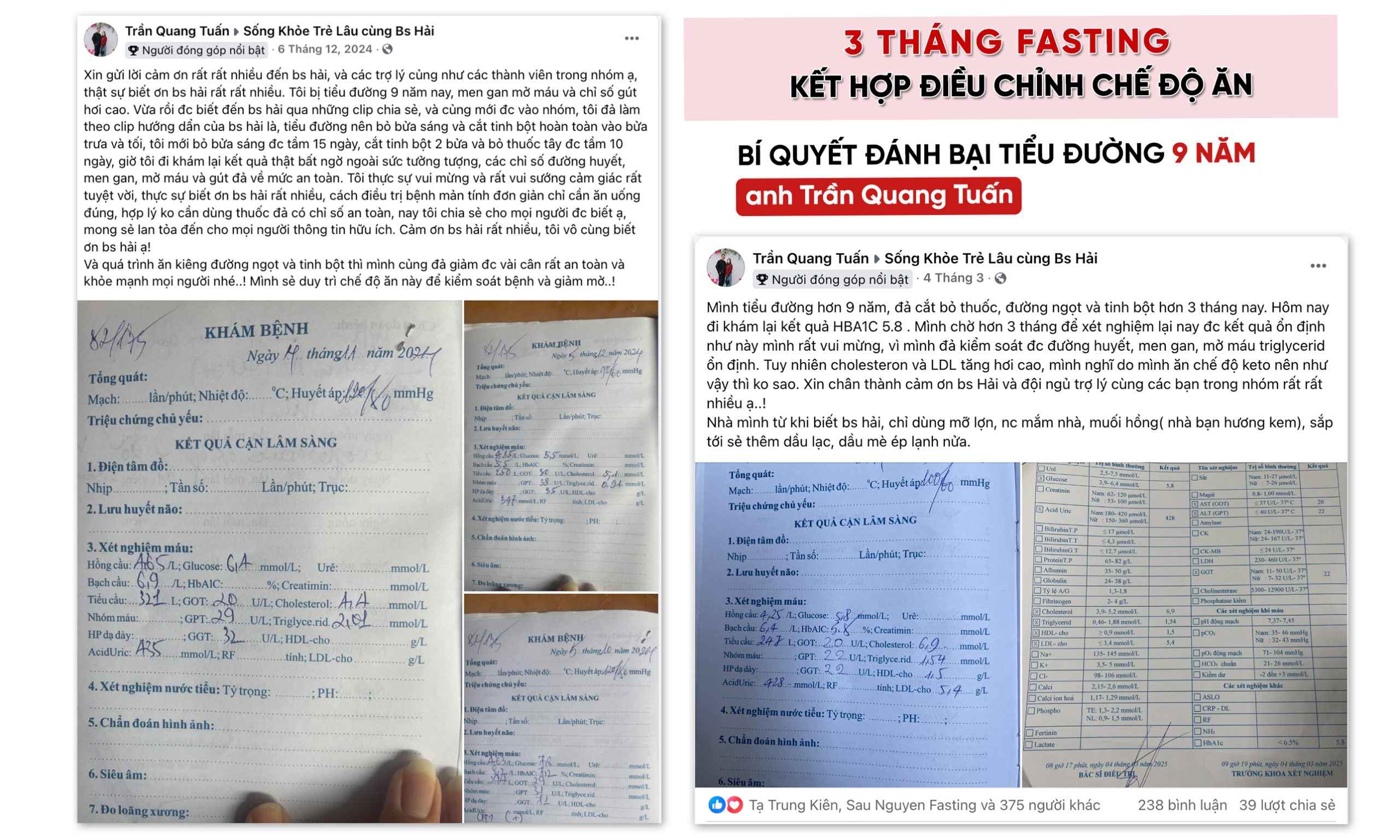 3 tháng fasting kết hợp điều chỉnh chế độ ăn – Bí quyết đánh bại tiểu đường 9 năm của anh Tuấn